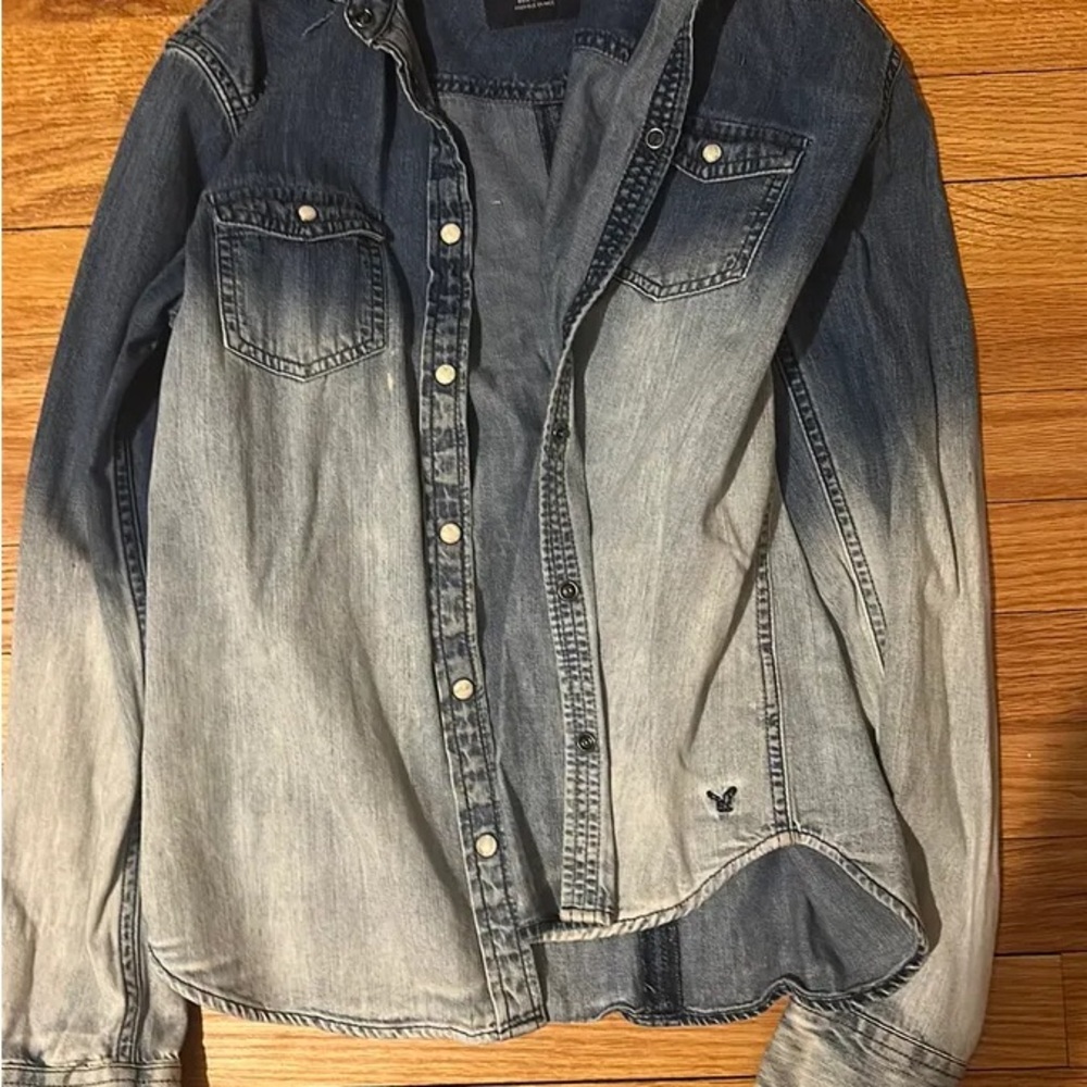 American Eagle Outfitters Blue Denim Shirt